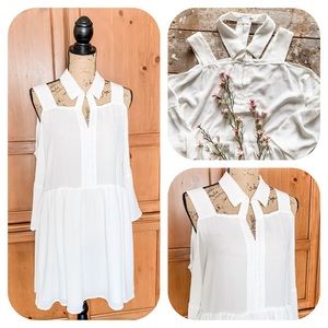 Glamorous Shoulder Cutout Dress in White